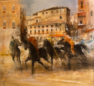 SIENNA.Famous PALIO of SIENA .Painting