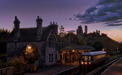 Evening Shuttle Train in Corfe Station