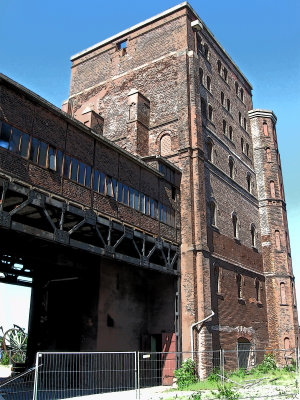 Schacht 1, Malakow-Turm von Zeche Ewald in Herten