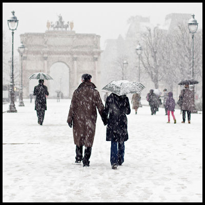 Paris in the snow