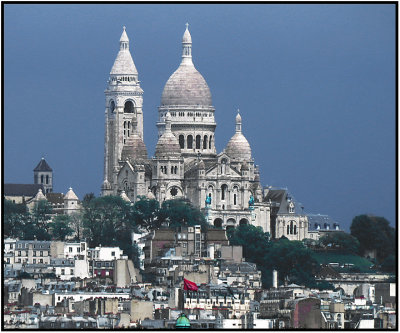 Sacre Coeur, seen from the roof of the Orsay Museum two miles away