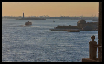 New York harbor from the Brooklyn Bridge