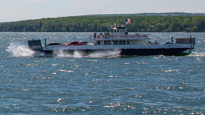 Ferry returning from Madeline Island in Lake Superior