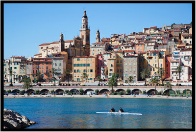 Town of Menton on the French Riviera.