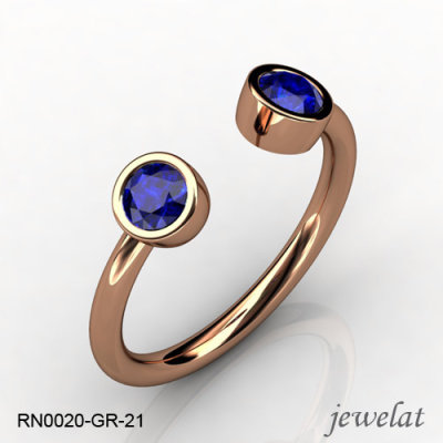 Jewelat Rose Gold Ring With Tanzanite