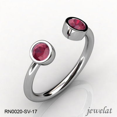 Jewelat 925 Silver Ring With Ruby