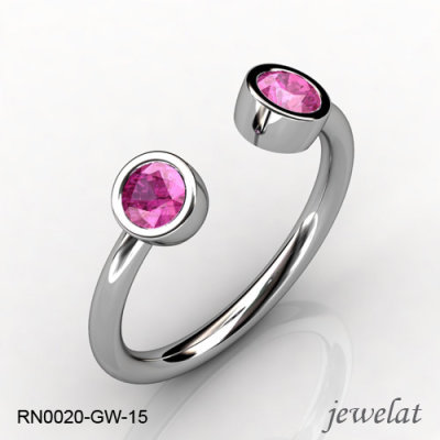  Jewelat White Gold Ring With Pink Sapphire