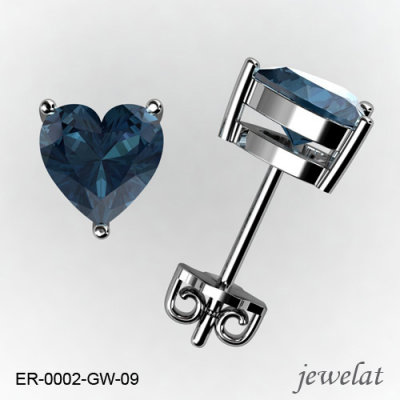 18k, 14k And 10k London Blue Topaz Studs In White Gold From Jewelat ER-0002-GW-09