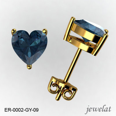18k, 14k And 10k London Blue Topaz Studs In Yellow Gold From Jewelat ER-0002-GY-09