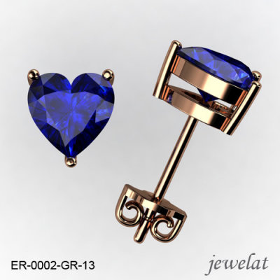 18k, 14k And 10k Tanzanite Studs In Pink Gold From Jewelat ER-0002-GR-13