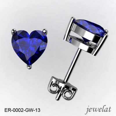 18k, 14k And 10k Tanzanite Studs In White Gold From Jewelat ER-0002-GW-13