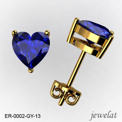 18k, 14k And 10k Tanzanite Studs In Yellow Gold From Jewelat ER-0002-GY-13