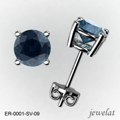 Round Silver Earrings From Jewelat With London Blue Topaz