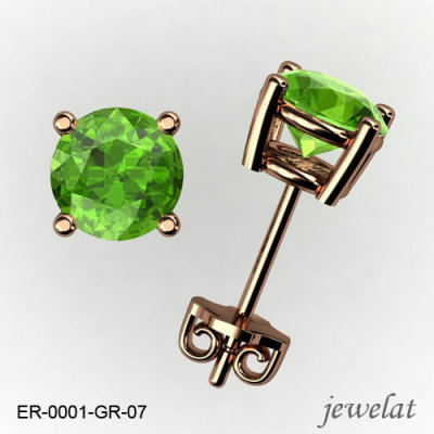 Round Gold Earrings From Jewelat With Peridot
