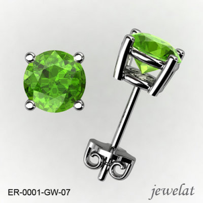 Round Gold Earrings From Jewelat With Peridot