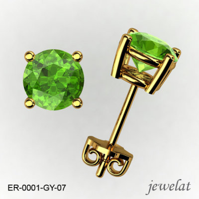 Round Gold Earrings From Jewelat With Peridot
