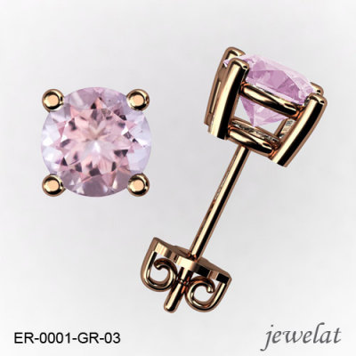 Round Gold Earrings From Jewelat With Morganite