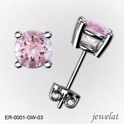 Round Gold Earrings From Jewelat With Morganite