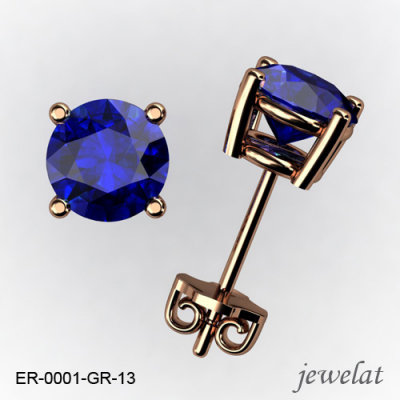 Round Gold Earrings From Jewelat With Tanzanite