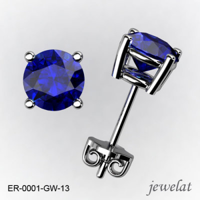 Round Gold Earrings From Jewelat With Tanzanite