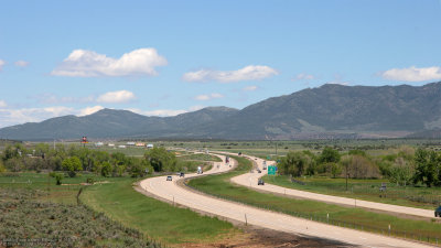 Looking north at I-15 entering Fillmore