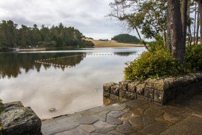 Steps into the swimming area