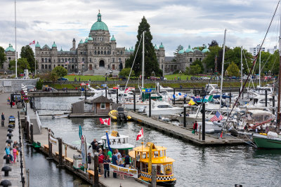 View across the marina of the Parliment Buildings