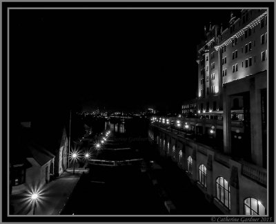 Chateau Laurier And Locks At Night