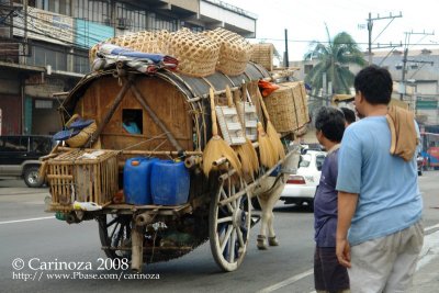 Ox cart with rattan/bamboo-made products (2)