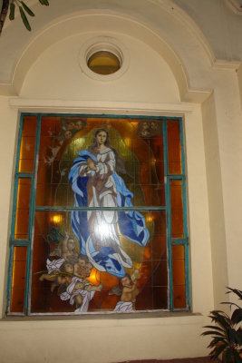Stained glass window of Our Lady ...