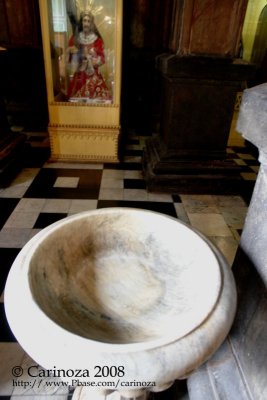 Marble holy water vessel