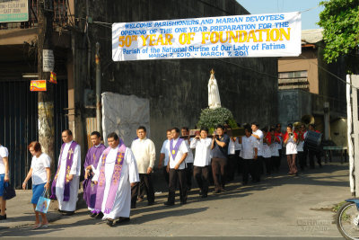 Start of the procession from the original parish compound of G.A.M.I.