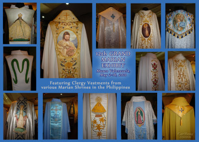 Also on display: Clergy vestments from various Marian Shrines