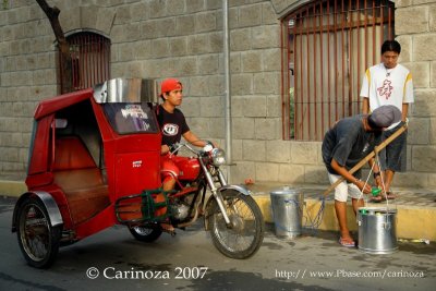 Tricycle Driver and Taho Vendor