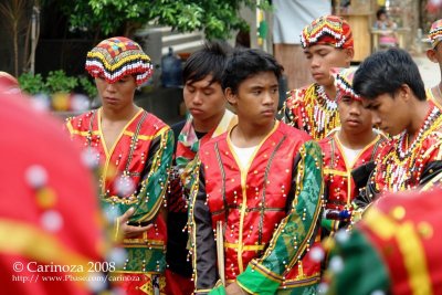 Tribong Halad Festival reps. huddle for a group prayer