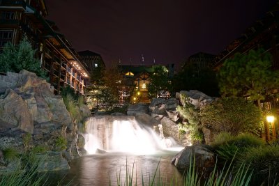 Wilderness Lodge from the back, night