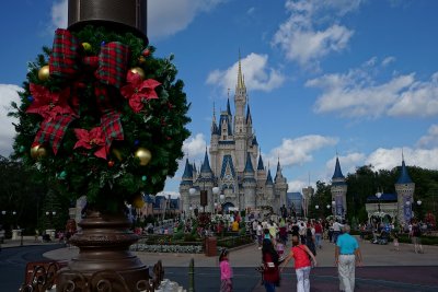 Castle and Christmas decor