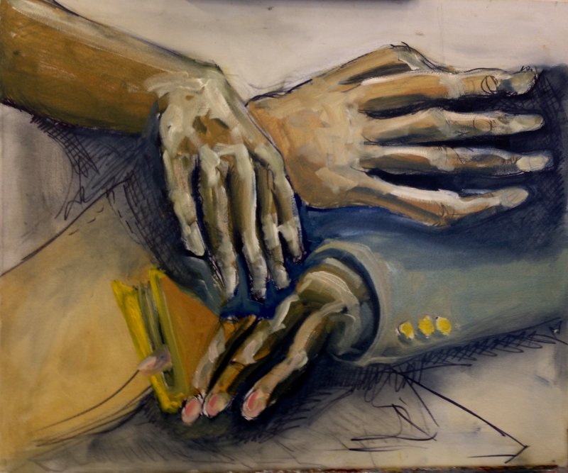 Exercise with Hands - Oil on canvas