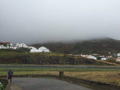 Cloudy day in village