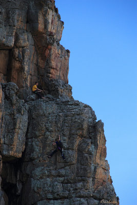Climbers on Mitre Rock 