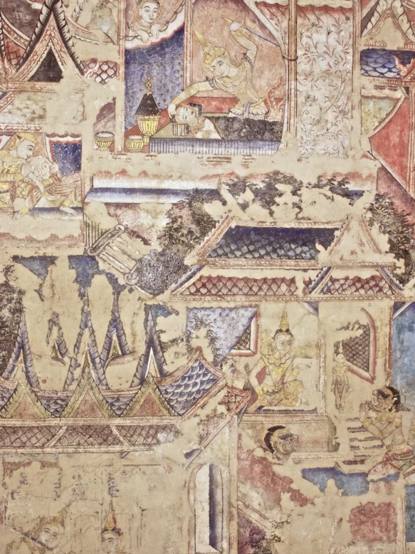 Worn wall frieze, Wat Phra Singh