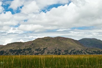 The hill of Puno around lake Titicaca