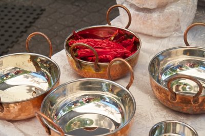 Copper serving pots