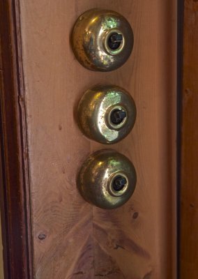 Old brass light-switches