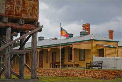 Aboriginal flag flying on army museum