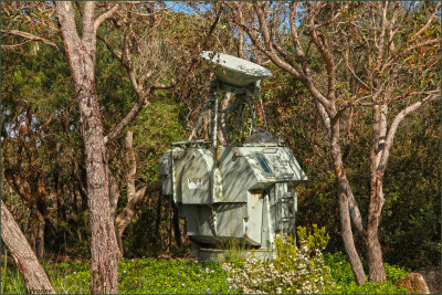 Strange army equipment hiding in the trees