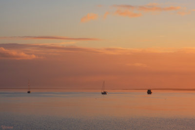 Boats at sunrise