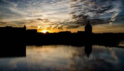 coucher de soleil sur la Grave