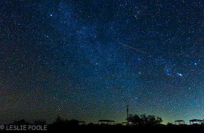 Milky Way and airplane, Seminole Canyon State Park, TX