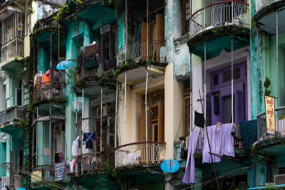 Old colonial buildings in decay